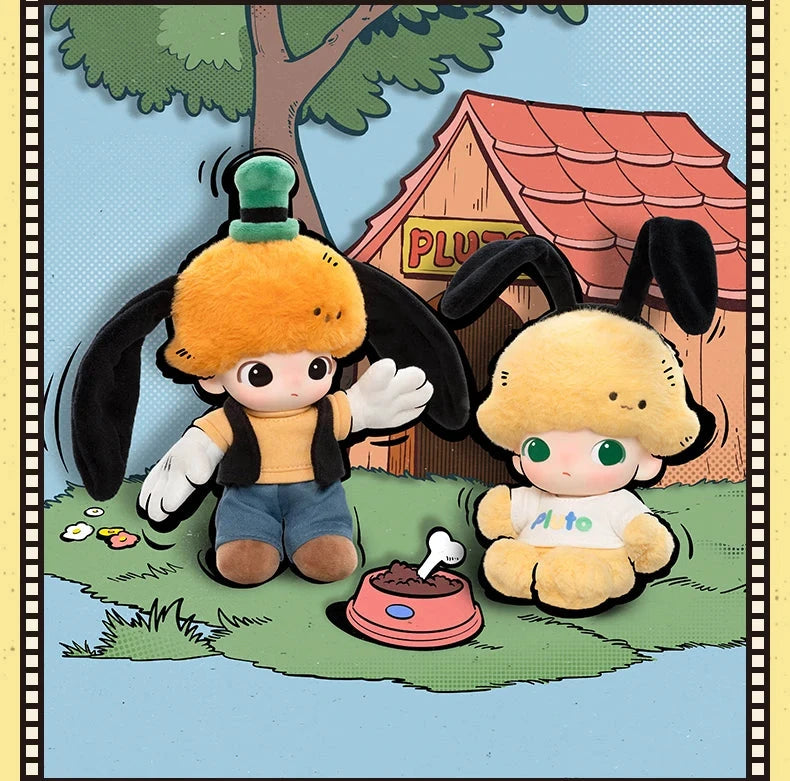 POP MART DIMOO WORLD x DISNEY Serie – Vinyl-Plüsch-Schlüsselanhänger in Überraschungsboxen, Kawaii-Anime-Figur, Überraschungskiste