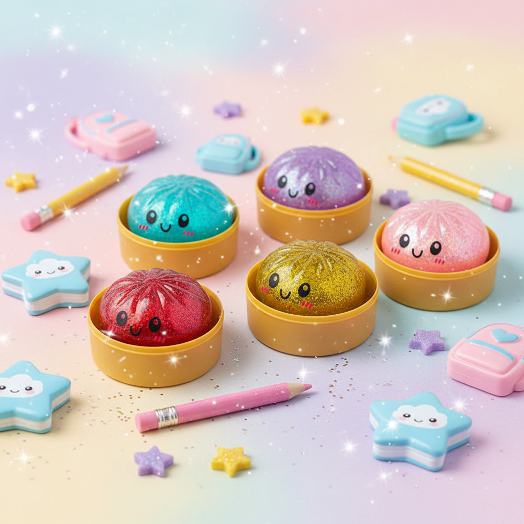 Glitzer-Dumpling Squishy Anti-Stress – Set mit 1 bis 12 Stück