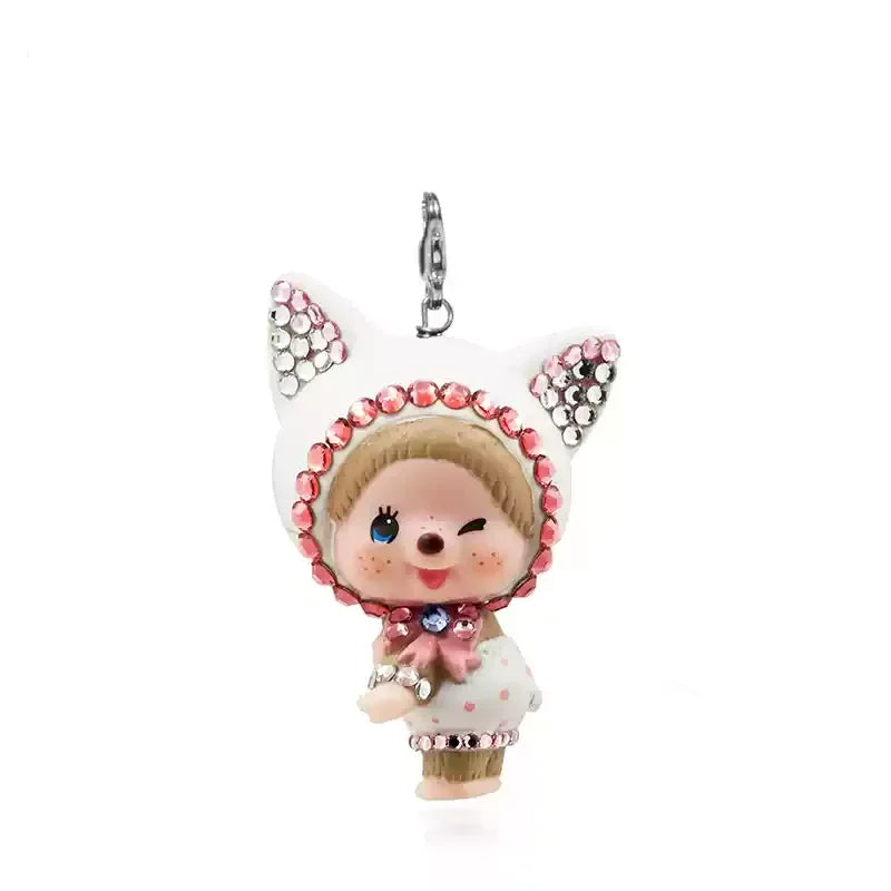 Monchhichi – pendentif mignon pour sac d'école, porte-clés, décoration de téléphone portable, ornements Anime, jouet…