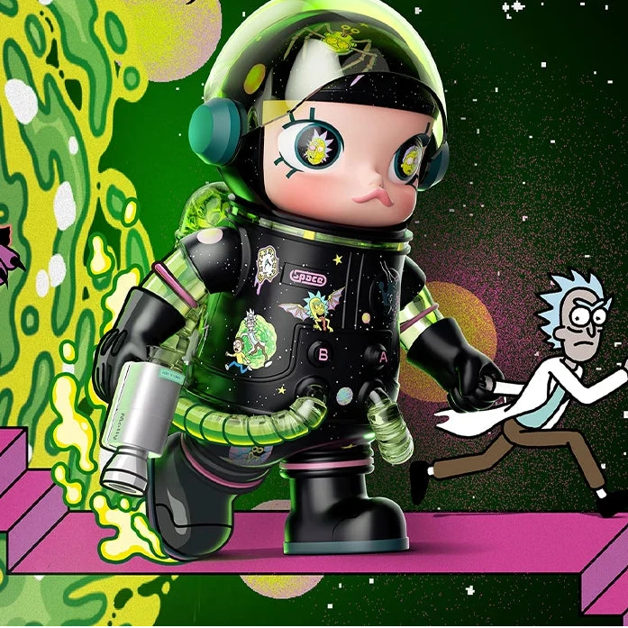 POP MART MEGA SPACE MOLLY 400% Rick and Morty Serie Blind Box Guess Bag Spielzeug Niedliche Puppe Anime Figur Ornamente Geschenk Kollektion