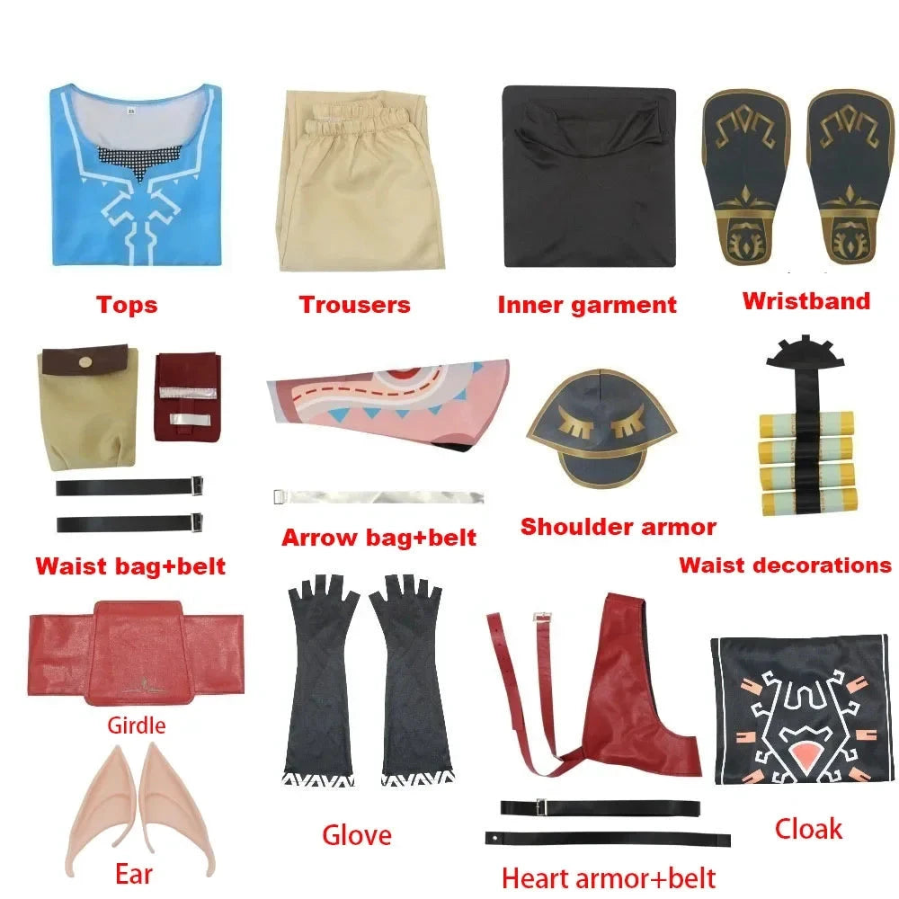 Link Cosplay-Kostüm – Anime-Set für Erwachsene