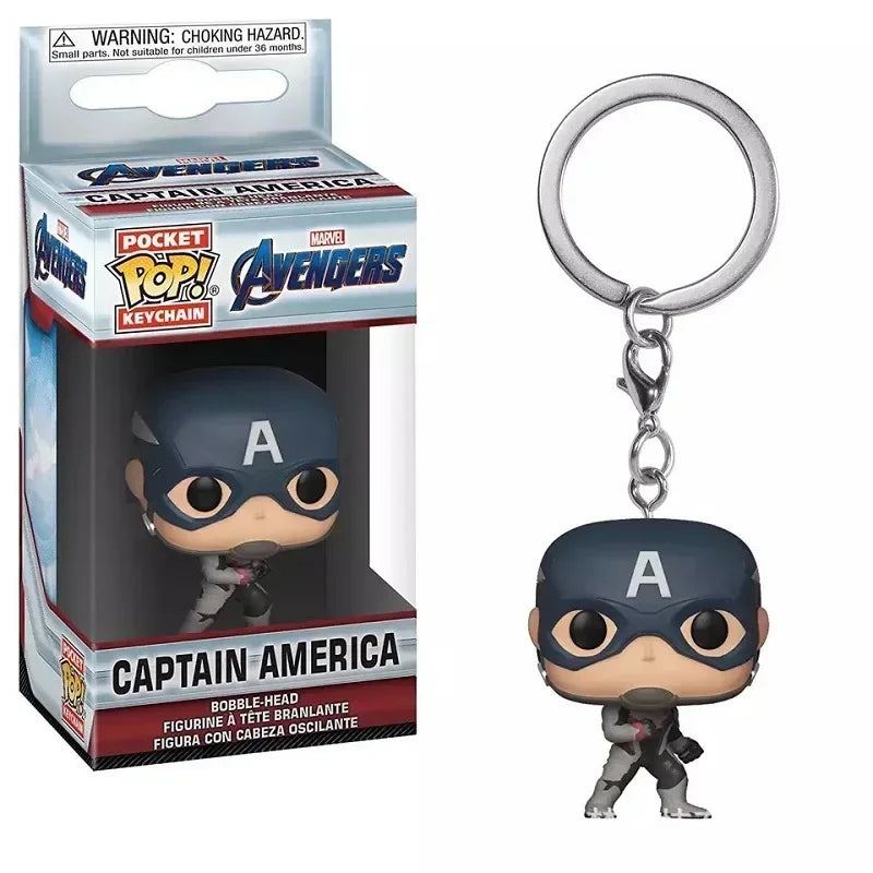 FUNKO Captain America Inro Man Deadpool Spider Man Thanos Thor porte-clés jouets poupée en vinyle figurines de jouets à collectionner meilleur cadeau pour enfant