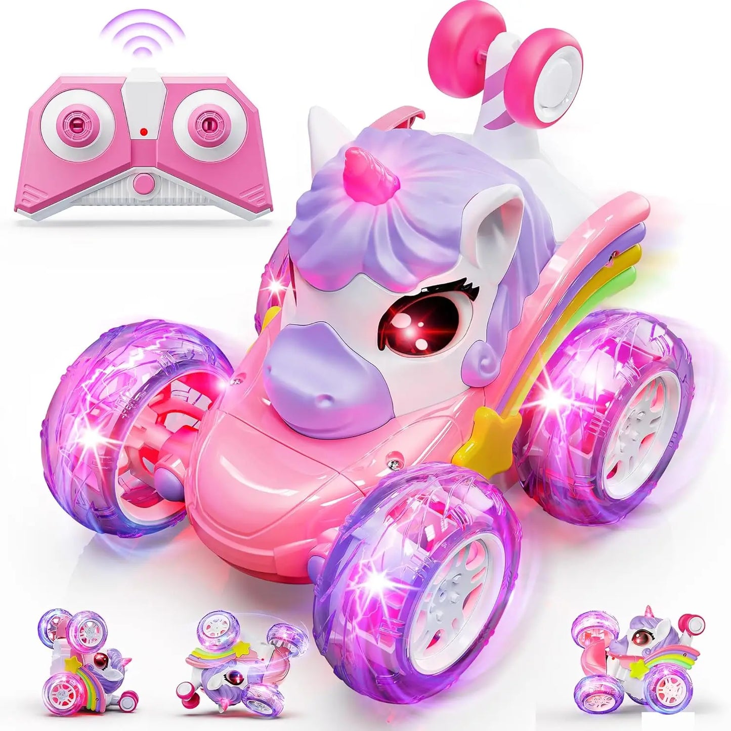 Licorne RC voiture télécommande licorne jouets électriques dessin animé mignon jouets créatif amusant émettant de la lumière poupée fille cadeaux