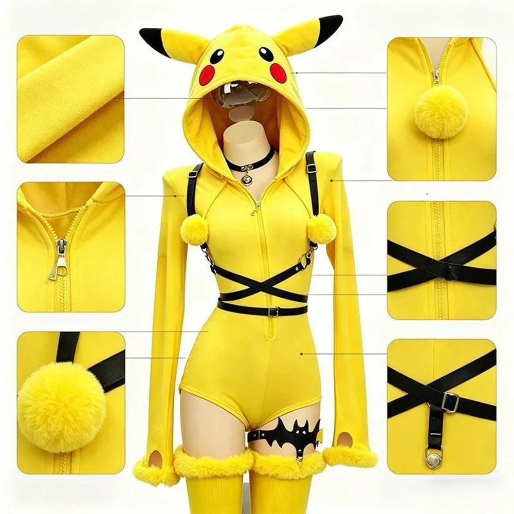 Mon Bubu Kawaii – Yellow Mouse Cosplay – Kawaii Plüsch-Jumpsuit