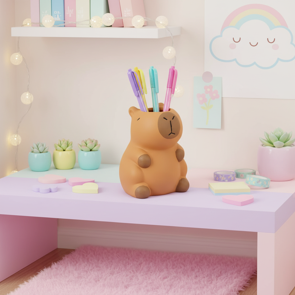 Kawaii Capybara Stifthalter – Schreibtisch-Aufbewahrung