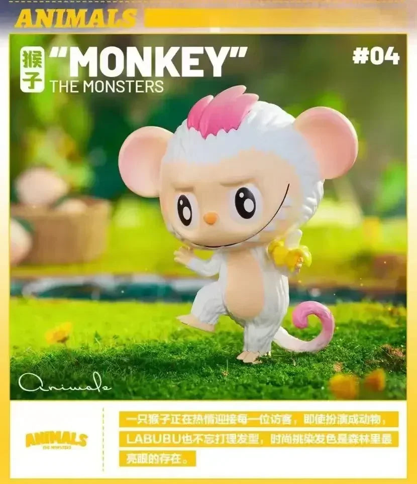 POP MART LABUBU les monstres série animaux boîte aveugle boîte mystère devinez sac jouets poupée Anime Figure…