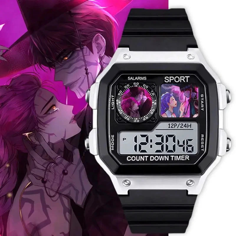 K-Pop Demon Hunters LED-Digitaluhr mit Silikonarmband - Anime