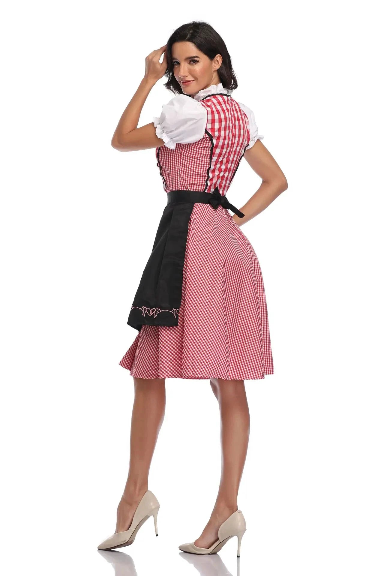 Adulte femmes Oktoberfest Dirndl carnaval fête traditionnelle allemande bavière bière fille robe femme de chambre Costume robe + tablier tenue