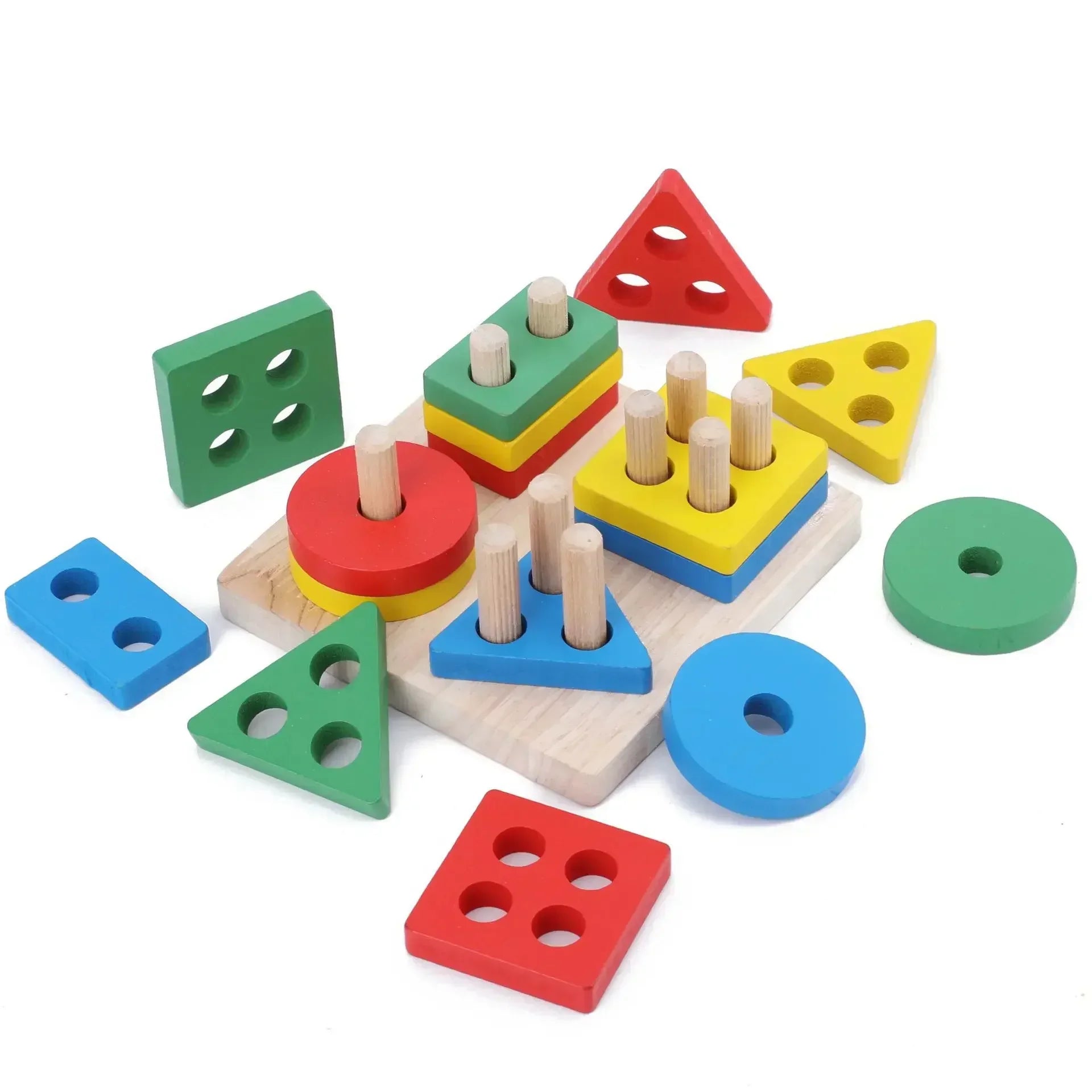 Jeu Montessori Bois Puzzle Couleurs Et Formes Bébé Édition Limitée Élégante Collection Bois Durable by Mon Labubu