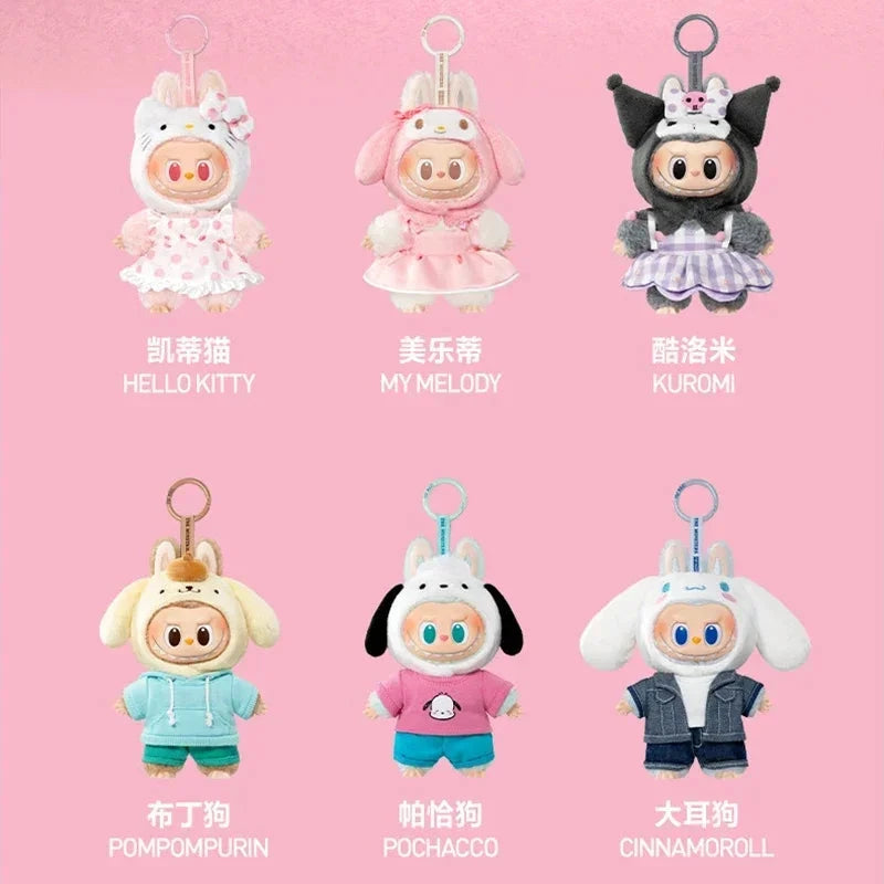 POP MART Hello Kitty Labubu Plush Keychain - Sanrio Characters Series