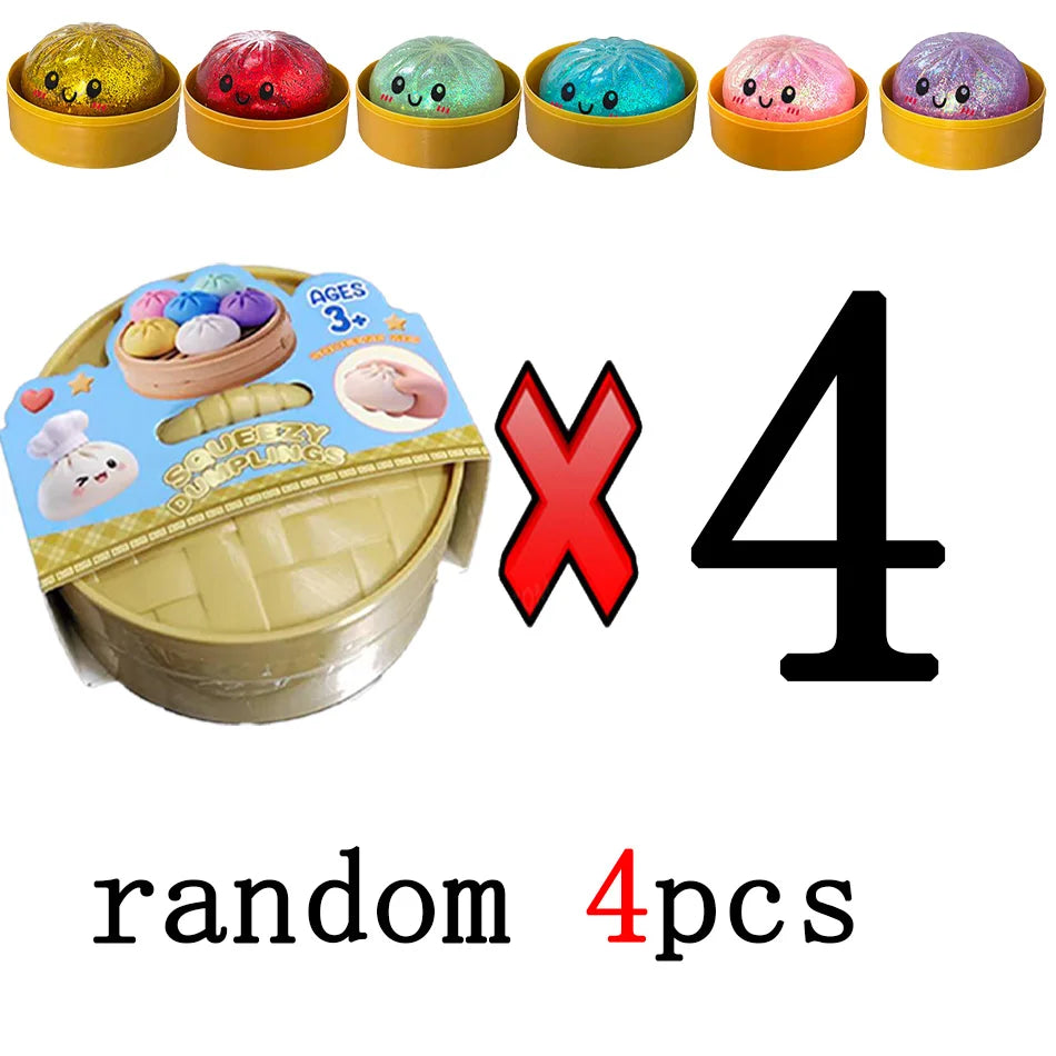 Glitzer-Dumpling Squishy Anti-Stress – Set mit 1 bis 12 Stück