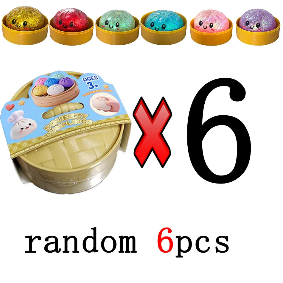 Glitzer-Dumpling Squishy Anti-Stress – Set mit 1 bis 12 Stück