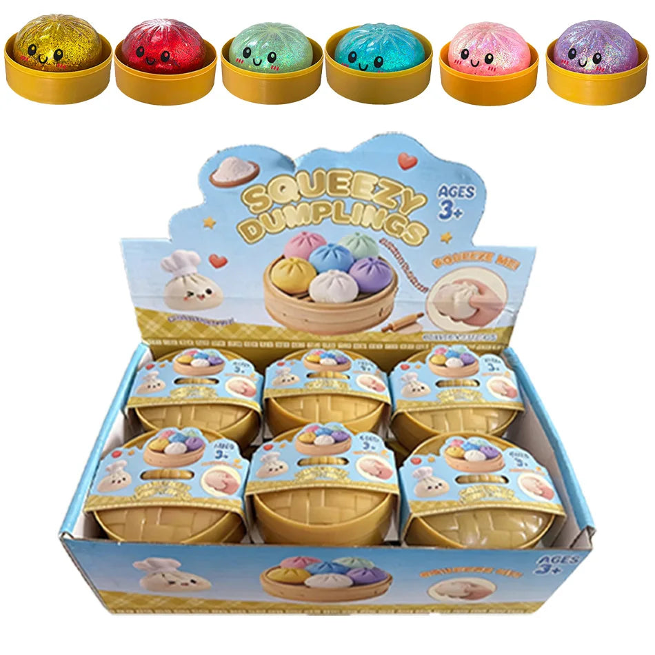 Glitzer-Dumpling Squishy Anti-Stress – Set mit 1 bis 12 Stück