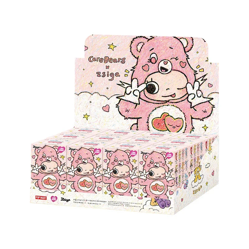 POPMART CareBears x Zsiga série boîte aveugle devinez sac décoration de bureau modèle mignon cadeau fille sac aveugle jouets Figure d'anime