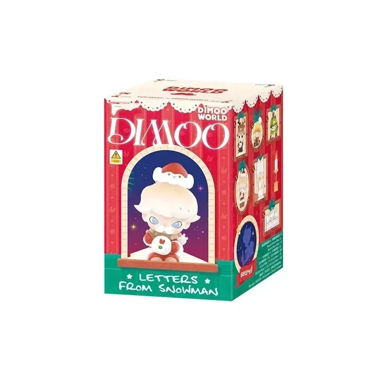 POP MART Dimoo Schneemann Serie Buchstaben Blindbox Anime Figur Guess Bag Ornament Figuren Heimdeko Puppen Geschenk