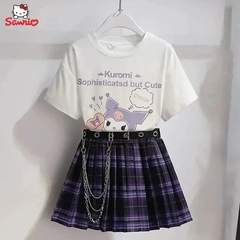 Kuromi – Ensemble T-shirt et jupe