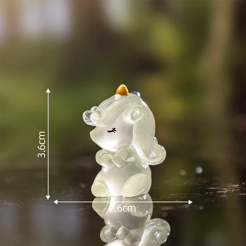 Kawaii Leucht-Cartoon Miniatur-Einhorn-Statuen