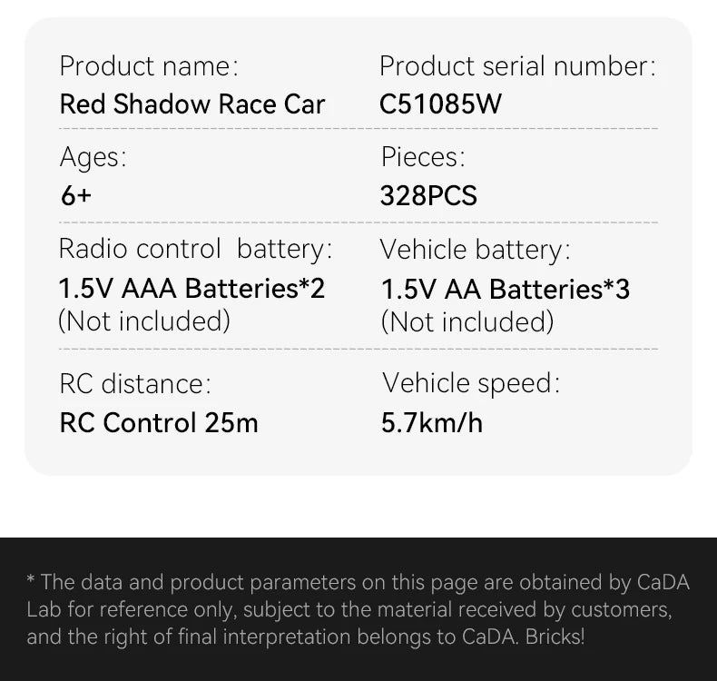 Cada 1:20 RC Voiture De Course En Blocs De Construction Ville Technologique Édition Limitée by Mon Labubu
