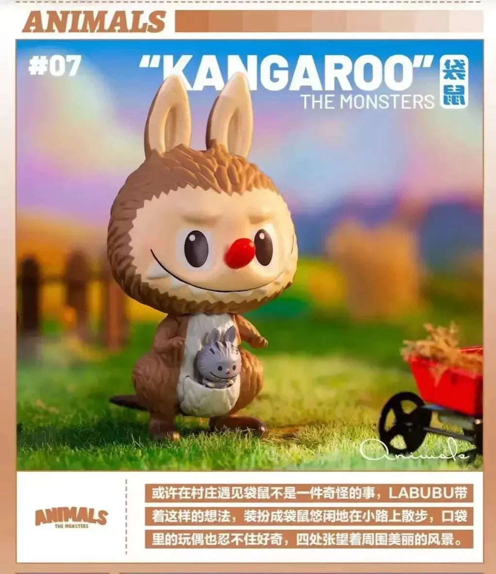 POP MART LABUBU les monstres série animaux boîte aveugle boîte mystère devinez sac jouets poupée Anime Figure…