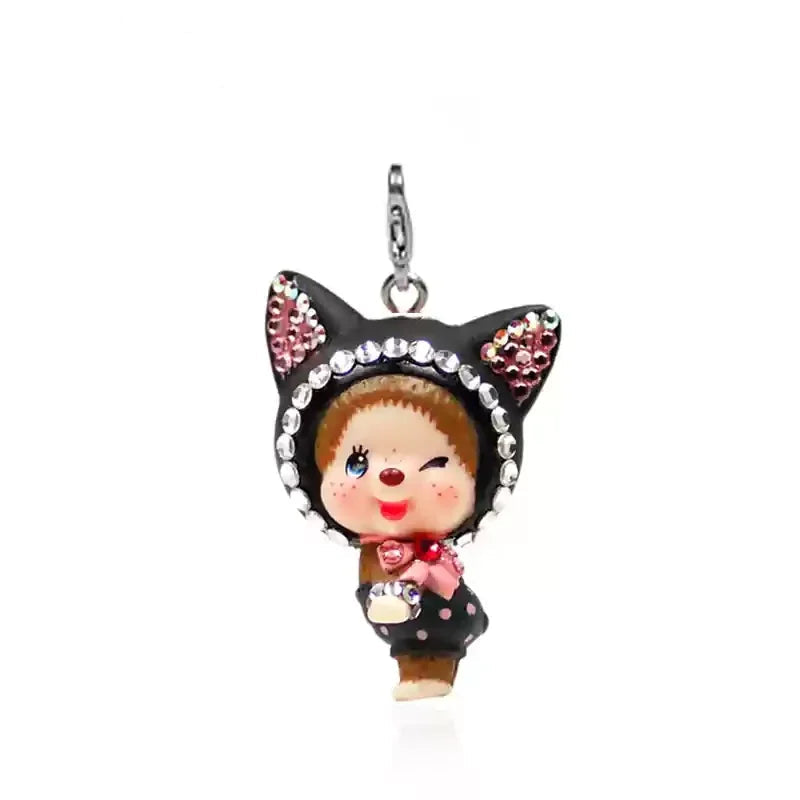 Monchhichi – pendentif mignon pour sac d'école, porte-clés, décoration de téléphone portable, ornements Anime, jouet…