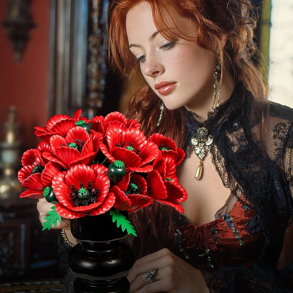 Bouquet de Fleurs Rouges – Blocs de Construction Botanique