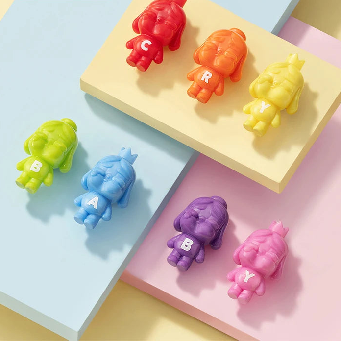 POP MART POP BEAN CRYBABY MINI FIGURE - Ensemble arc-en-ciel / Ensemble de couleurs dégradées