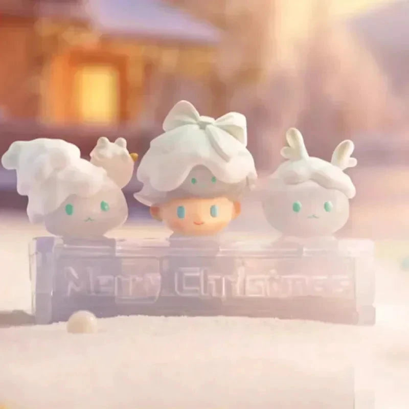 POP MART Dimoo Schneemann Serie Buchstaben Blindbox Anime Figur Guess Bag Ornament Figuren Heimdeko Puppen Geschenk