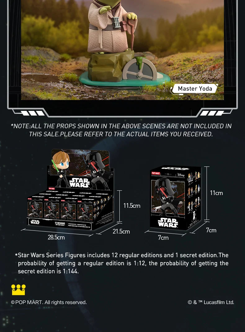 POP MART Star Wars série boîte aveugle devinez sac boîte mystère jouets poupée mignon Anime Figure ornements cadeau