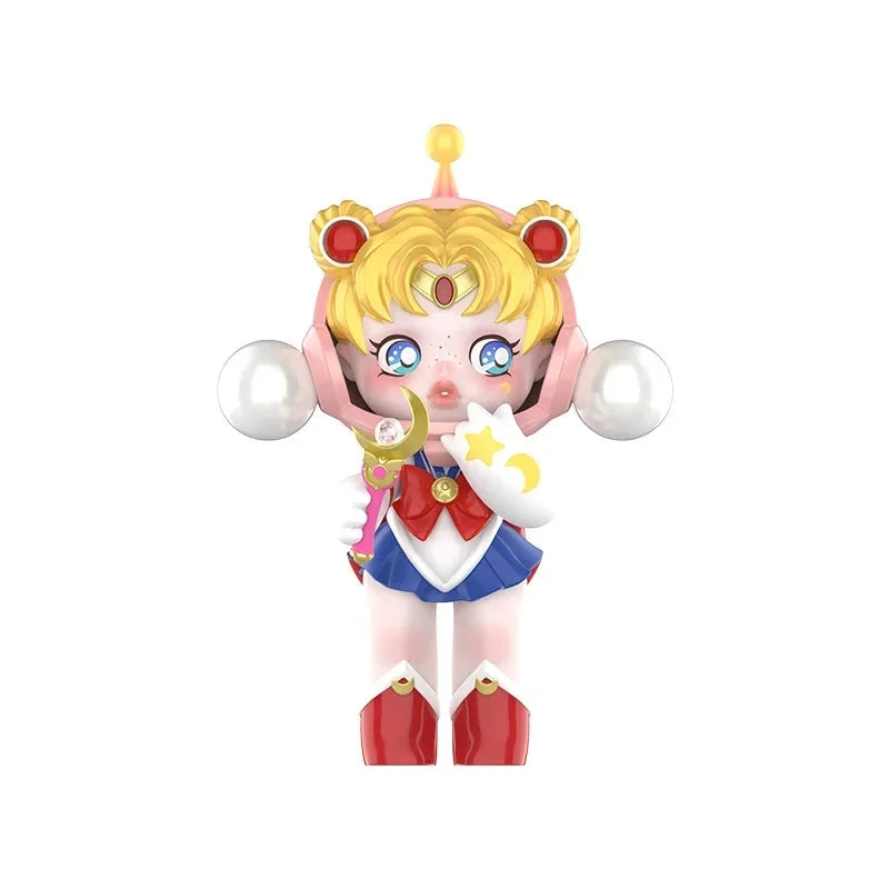 POPMART Skull Panda Sailor Moon Serie Blind Box Anime Figur Guess Bag Ornament Figuren Schreibtisch Puppen Modell