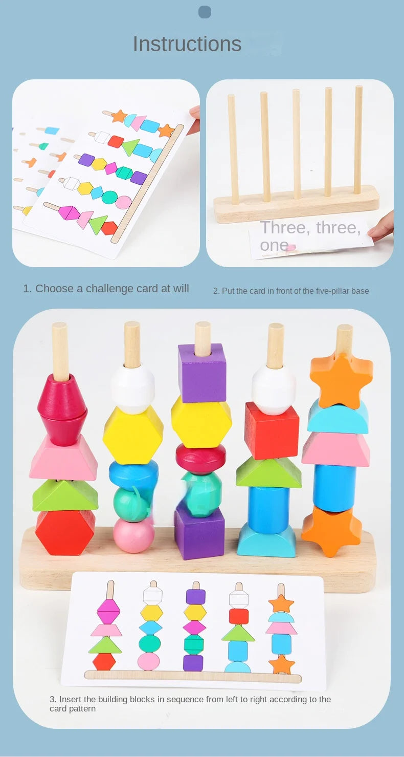 Jeu Montessori Bois Puzzle Couleurs Et Formes Bébé Édition Limitée Élégante Collection Bois Durable by Mon Labubu