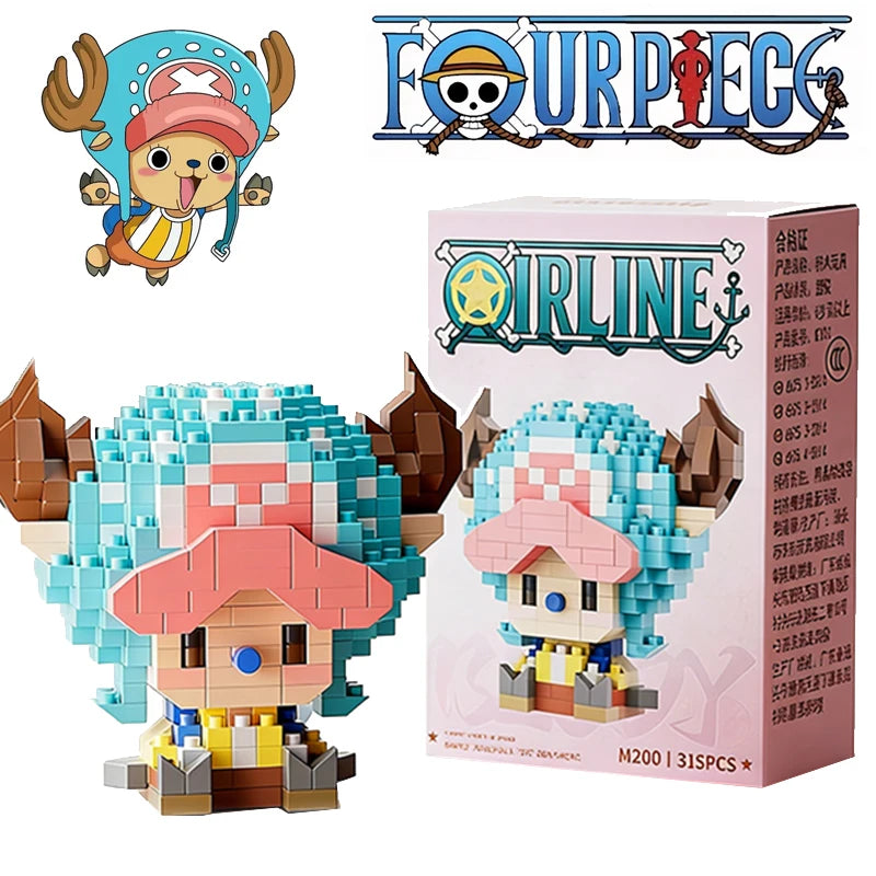 Mon Bubu Kawaii – Micro Blocs de Construction One Piece – Personnages Anime (Chopper, Zoro, Robin, Buggy)