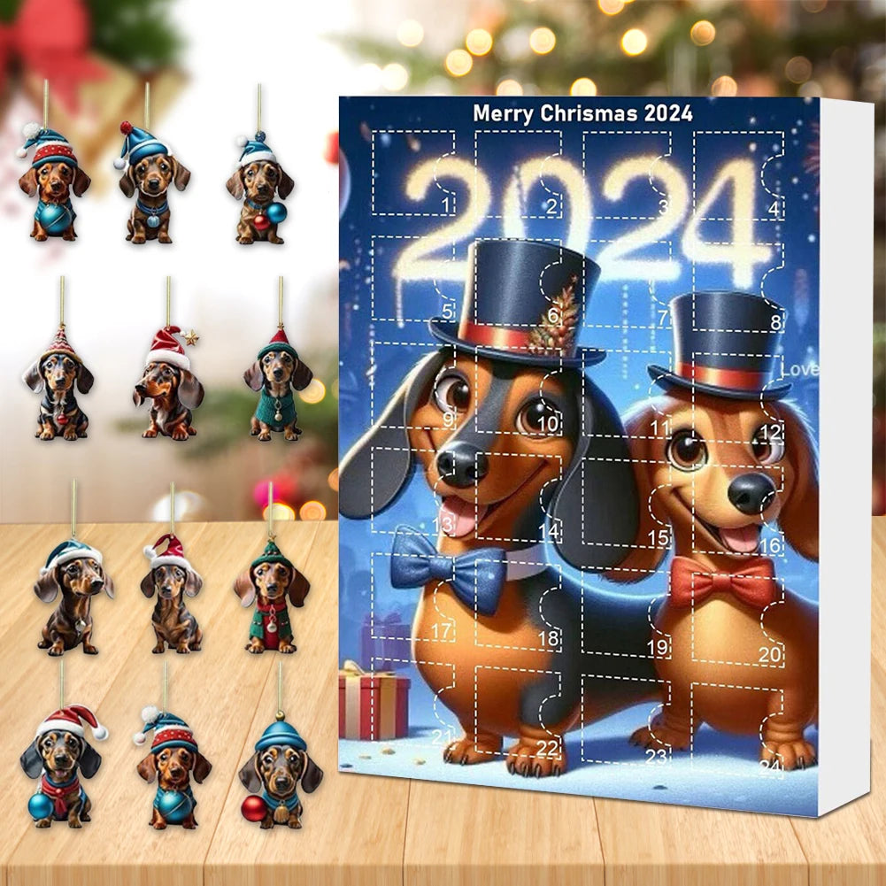 Calendrier de L’Avent 2024 Teckels avec Figurines en Acrylique Collection Édition Limitée by Mon Labubu