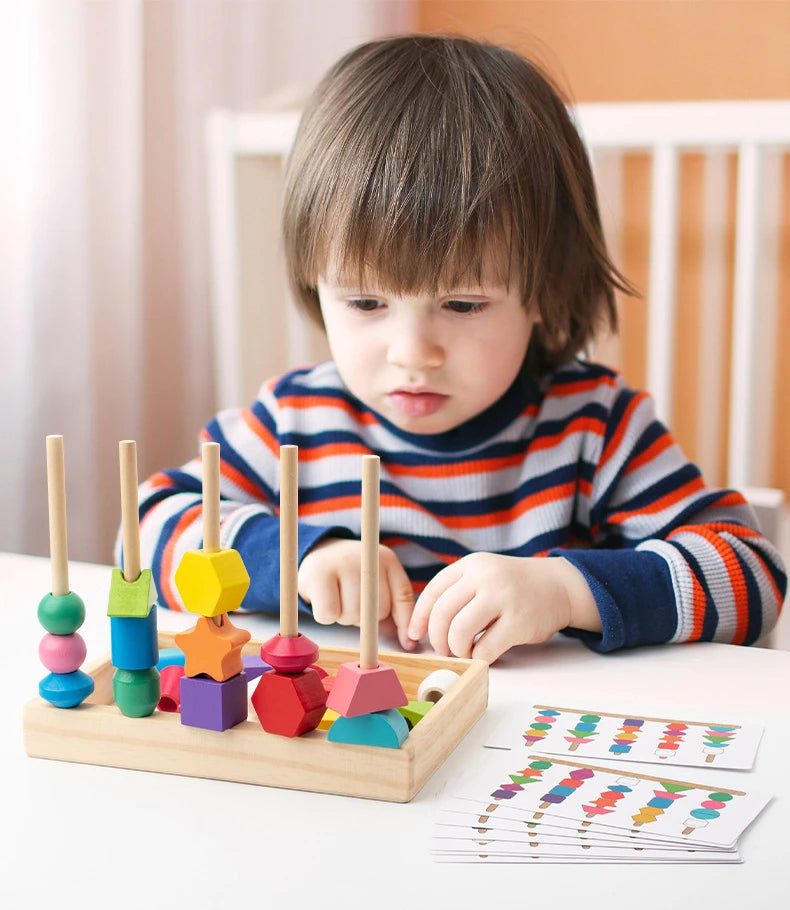 Jeu Montessori Bois Puzzle Couleurs Et Formes Bébé Édition Limitée Élégante Collection Bois Durable by Mon Labubu