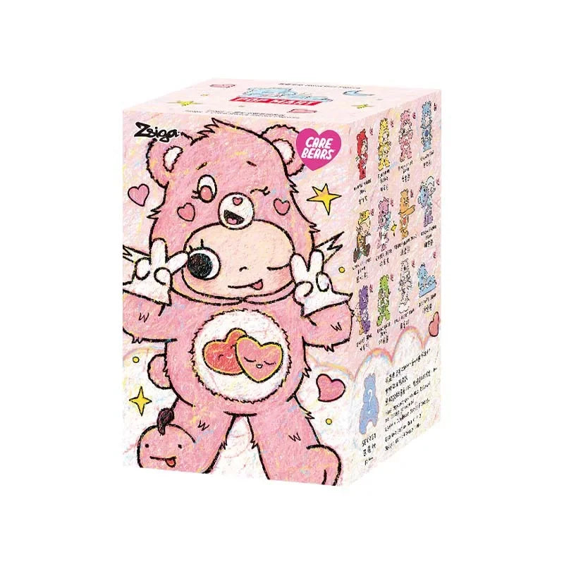 POPMART CareBears x Zsiga série boîte aveugle devinez sac décoration de bureau modèle mignon cadeau fille sac aveugle jouets Figure d'anime