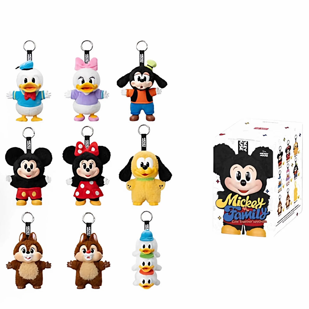 POP MART Mickey Family Cute Together — Plüsch-Schlüsselanhänger Blind Box