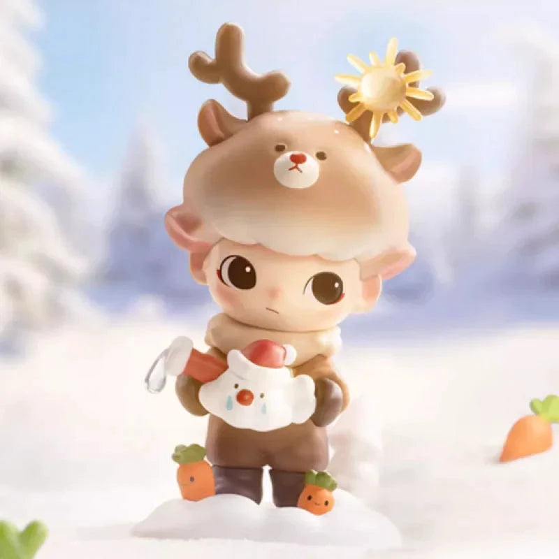 POP MART Dimoo Schneemann Serie Buchstaben Blindbox Anime Figur Guess Bag Ornament Figuren Heimdeko Puppen Geschenk