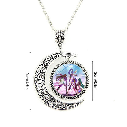 K-Pop-Idol-Anime-Paarkette mit herzförmigem Anhänger „Dämon H“, modische K-Pop-Idol-Halskette, Schmuck, Geschenkidee für Paare, Zeit-Edelstein-Halskette