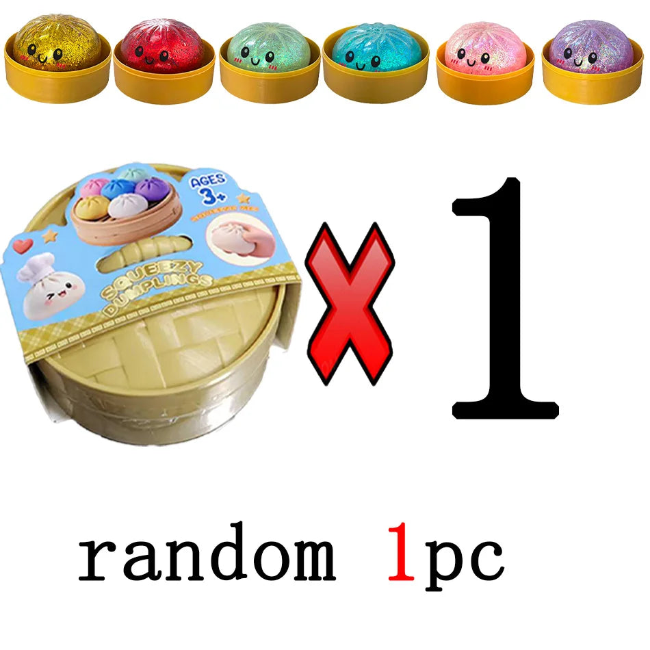 Glitzer-Dumpling Squishy Anti-Stress – Set mit 1 bis 12 Stück