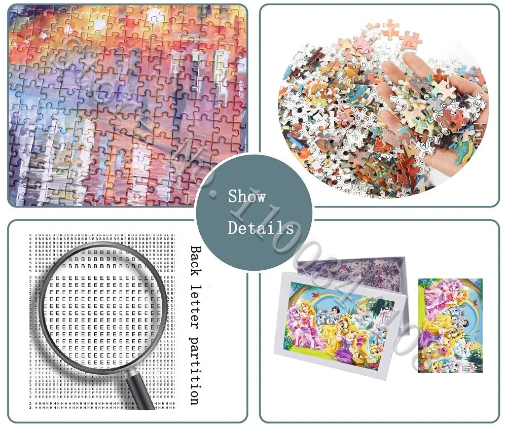 Disney Puzzles En Bois Mickey Mouse Et Princesse 300 500 1000 Pièces