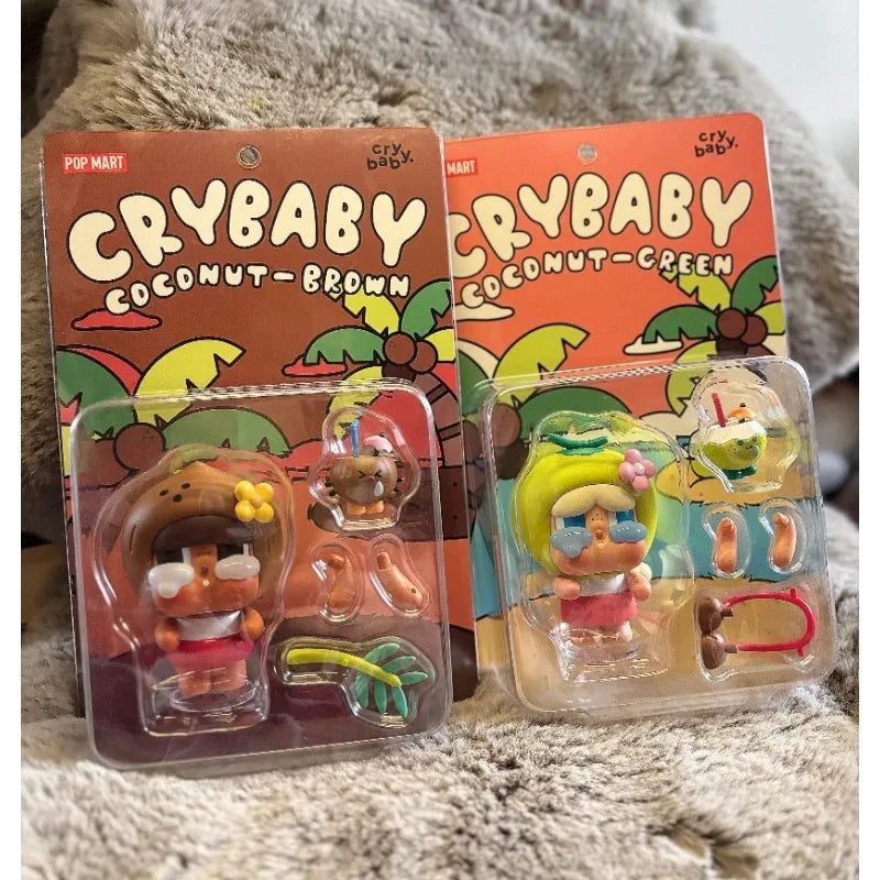 POP MART Crybaby Popbean Coconut King & Coconut Green Hanging Card
