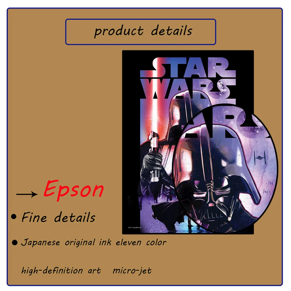 MINISO Poster Star Wars – Toile HD Dark Vador & Yoda, Sans Cadre