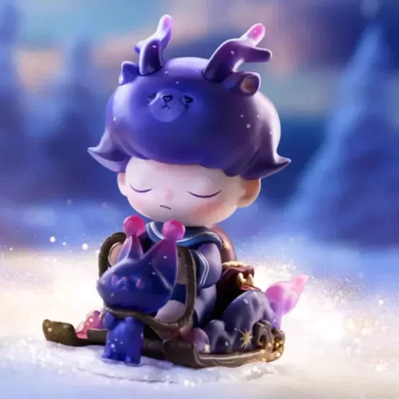 POP MART Dimoo Schneemann Serie Buchstaben Blindbox Anime Figur Guess Bag Ornament Figuren Heimdeko Puppen Geschenk