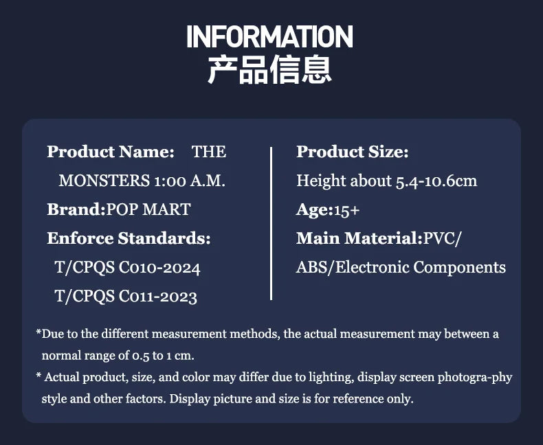 POP MART LABUBU Les Monsters 1:00 A.M. – Figurines