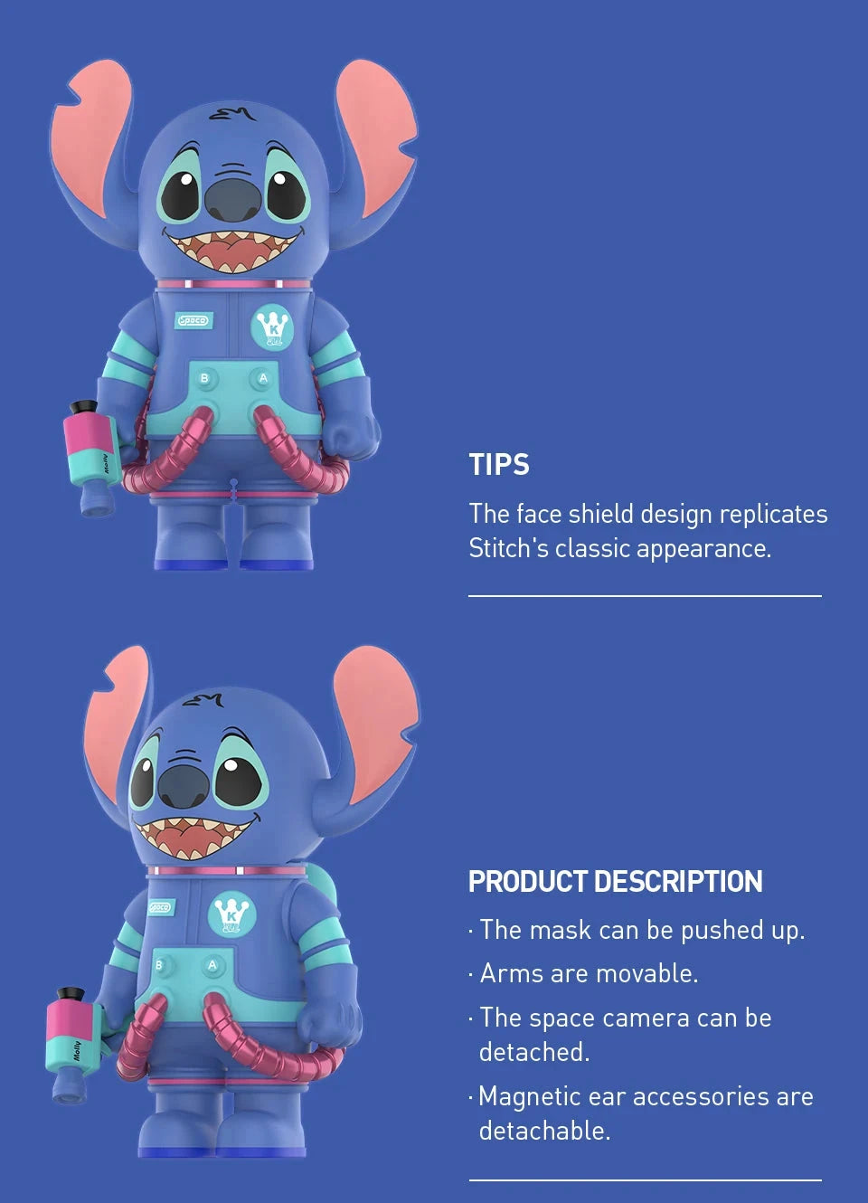POP MART MEGA SPACE MOLLY 400% Stitch Serie Überraschungsbox Original Blind Box Guess Toys Beutel Ornament Figuren Heim- und Bürodekoration