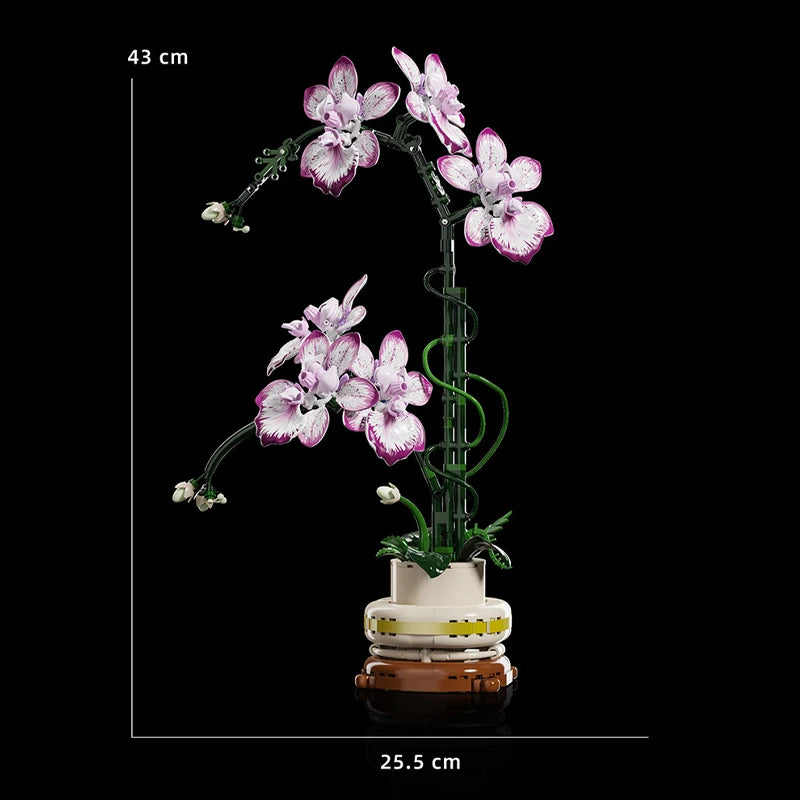 Topfblumen-Bausteine, kreative Orchidee, Cymbidium, ewige Blumen, Simulations-Phalaenopsis, DIY-Ziegel, Spielzeug, Valentinstagsgeschenk