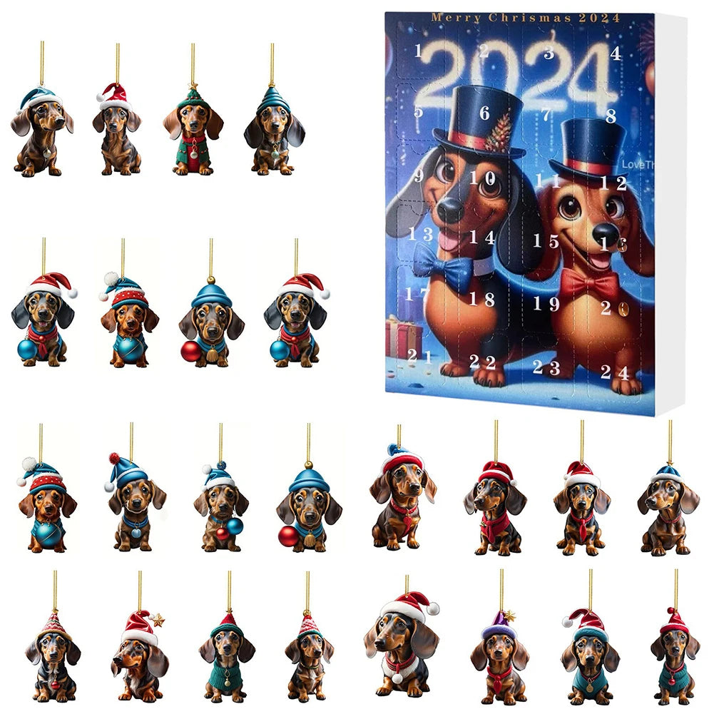 Calendrier de L’Avent 2024 Teckels avec Figurines en Acrylique Collection Édition Limitée by Mon Labubu