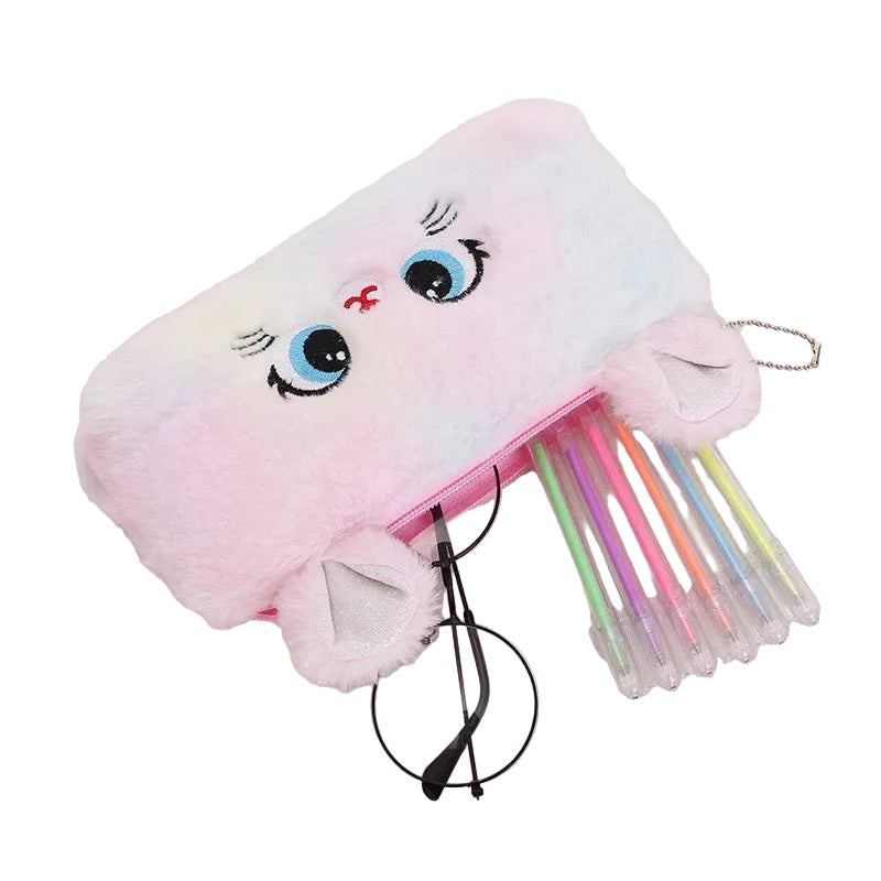 Kawaii-Katzen-Federmäppchen mit Reißverschluss