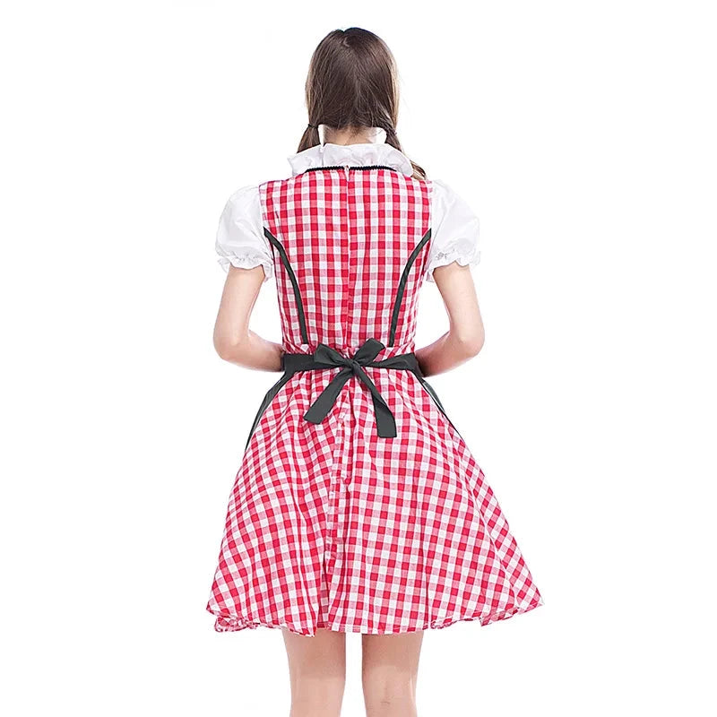 Adulte femmes Oktoberfest Dirndl carnaval fête traditionnelle allemande bavière bière fille robe femme de chambre Costume robe + tablier tenue