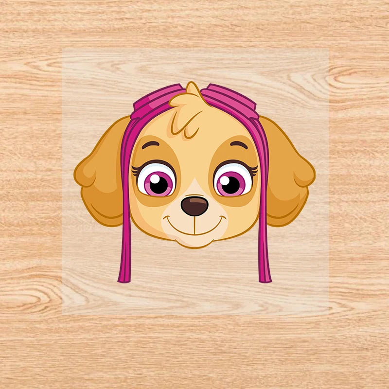PAW Patrol-Autocollants de vêtements de dessin animé mignons, fer sur des patchs, autocollants de transfert de chaleur Anime Kawaii, cadeau de bricolage cool, fête de vacances