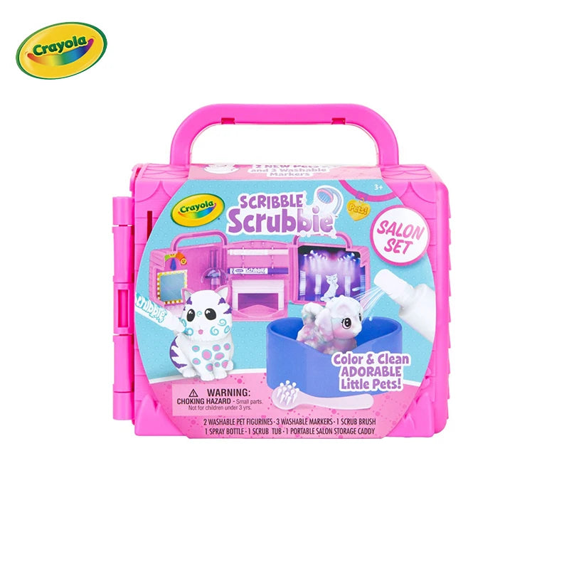 Crayola – Washimals Beauty Salon Mallette avec Animaux à Colorier